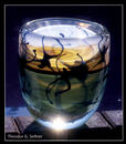 Vase (frei mundgeblasenes Glas, 3-fach Überfang)